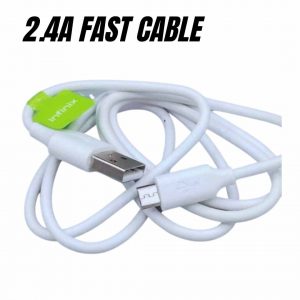 Infinix High-Speed USB Cable - A high-quality image showcasing the Infinix High-Speed USB Cable. The cable is displayed in a neatly coiled position, highlighting its flexible and tangle-free design. It features a sleek black exterior with a USB Type-A connector on one end and a Micro-USB or USB-C connector on the other end, depending on the specific variant. The connectors are made of durable materials and exhibit a modern and ergonomic design. The Alt Text provides a description of the visual elements in the image for individuals with visual impairments or who are using assistive technologies.